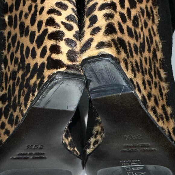 Giuseppe Zanotti Black Suede Animal Print Hide Cindy Wedge Heeled Boots Size 9.5 - Picture 14 of 16